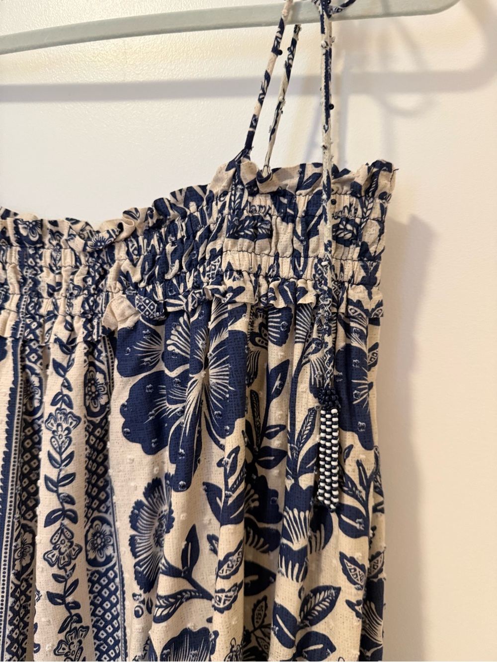 FARM Rio Blue & Cream Botanical Tie-Shoulder Maxi Dress - Picture 9 of 12